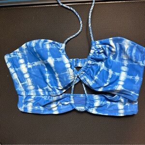Aerie Blue Tie-dye Strappy Bikini Top